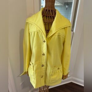 Vintage Lilli Ann Yellow Jacket Blazer 60s Mod Groovy Cuffs Small